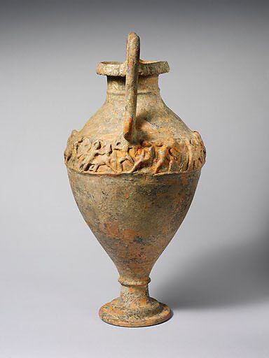 Terracotta neck-amphora (jar), Attributed to the Bolsena Group, Terracotta, Etruscan