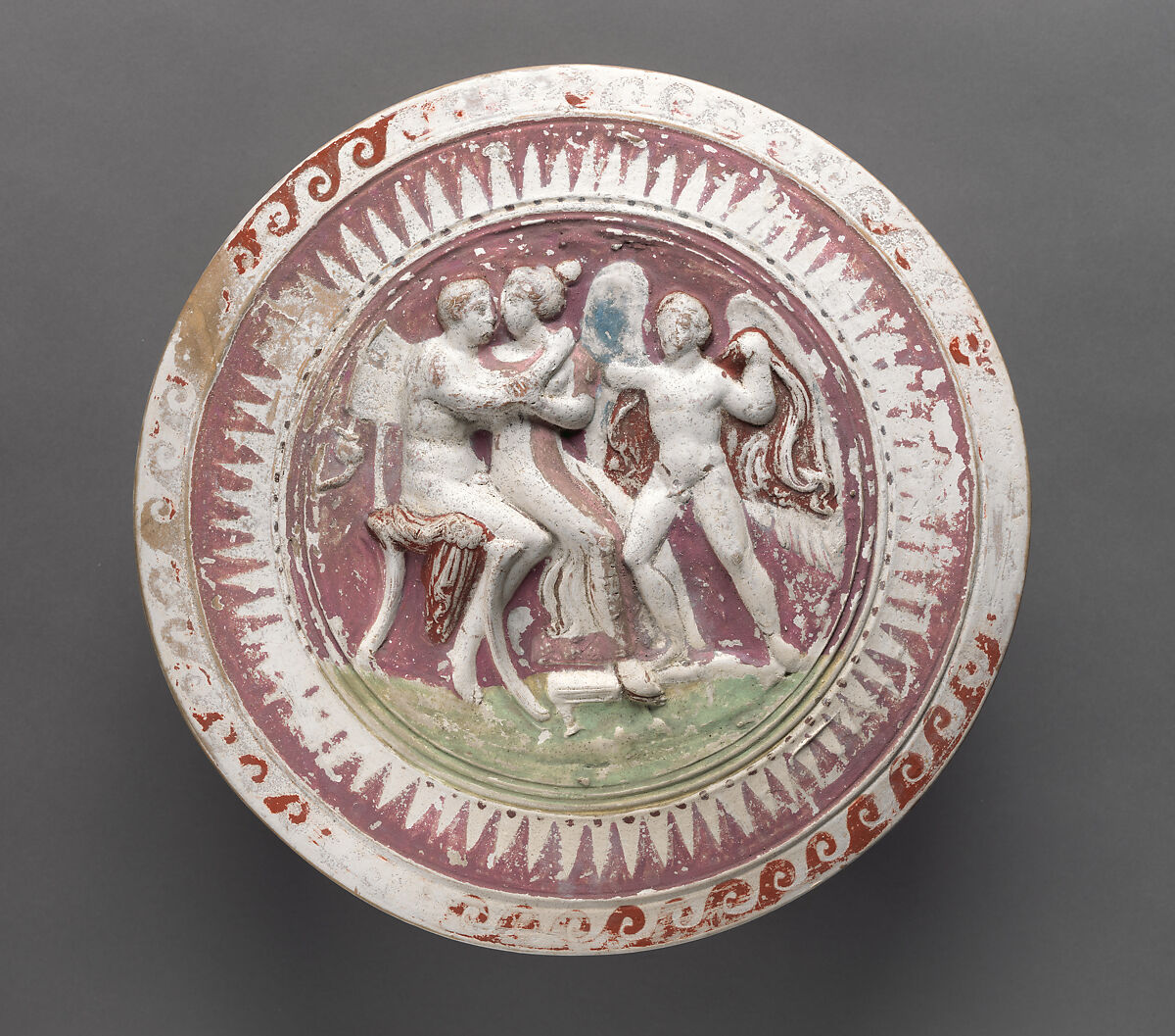 Terracotta pyxis (box), Terracotta, Greek, South Italian, Apulian, Canosan