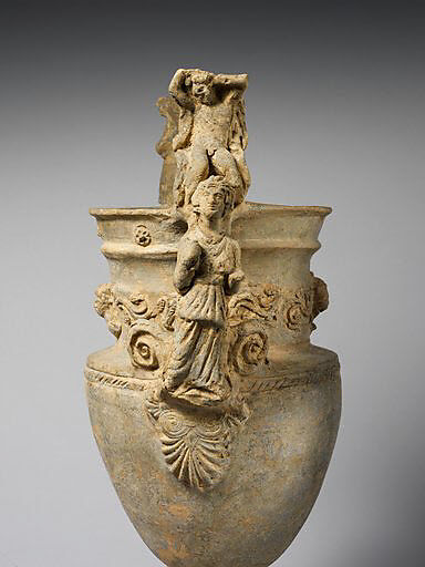 Terracotta volute-krater (bowl for mixing wine and water), Attributed to the Bolsena Group, Terracotta, Etruscan