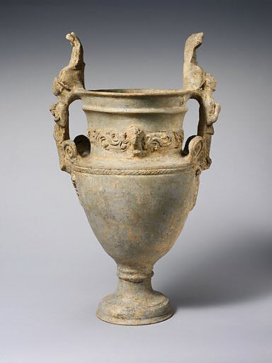 Terracotta volute-krater (bowl for mixing wine and water), Attributed to the Bolsena Group, Terracotta, Etruscan