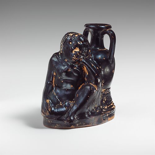 Terracotta askos (flask with a spout and handle)