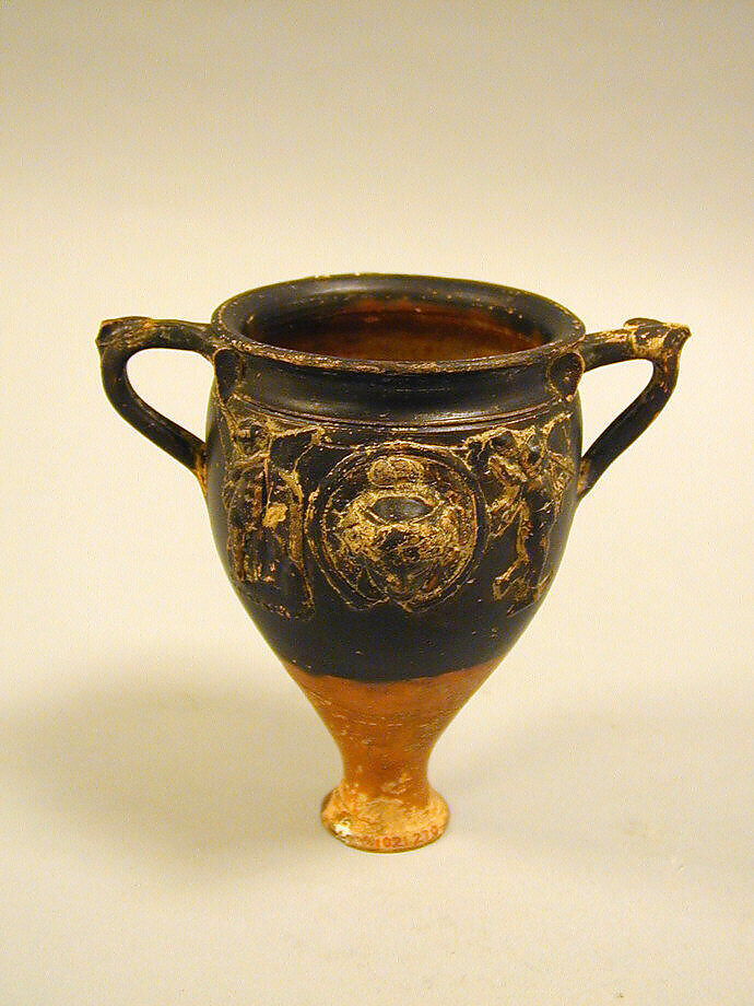 Terracotta cup with appliqués, Terracotta, Greek, Pergamene 