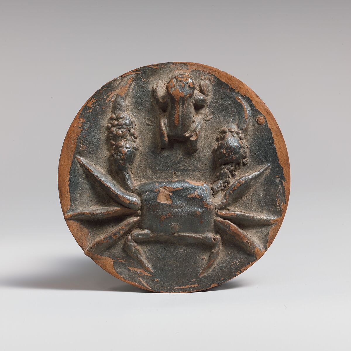 Terracotta tondo from a bowl, Terracotta, Greek, South Italian, Campanian 