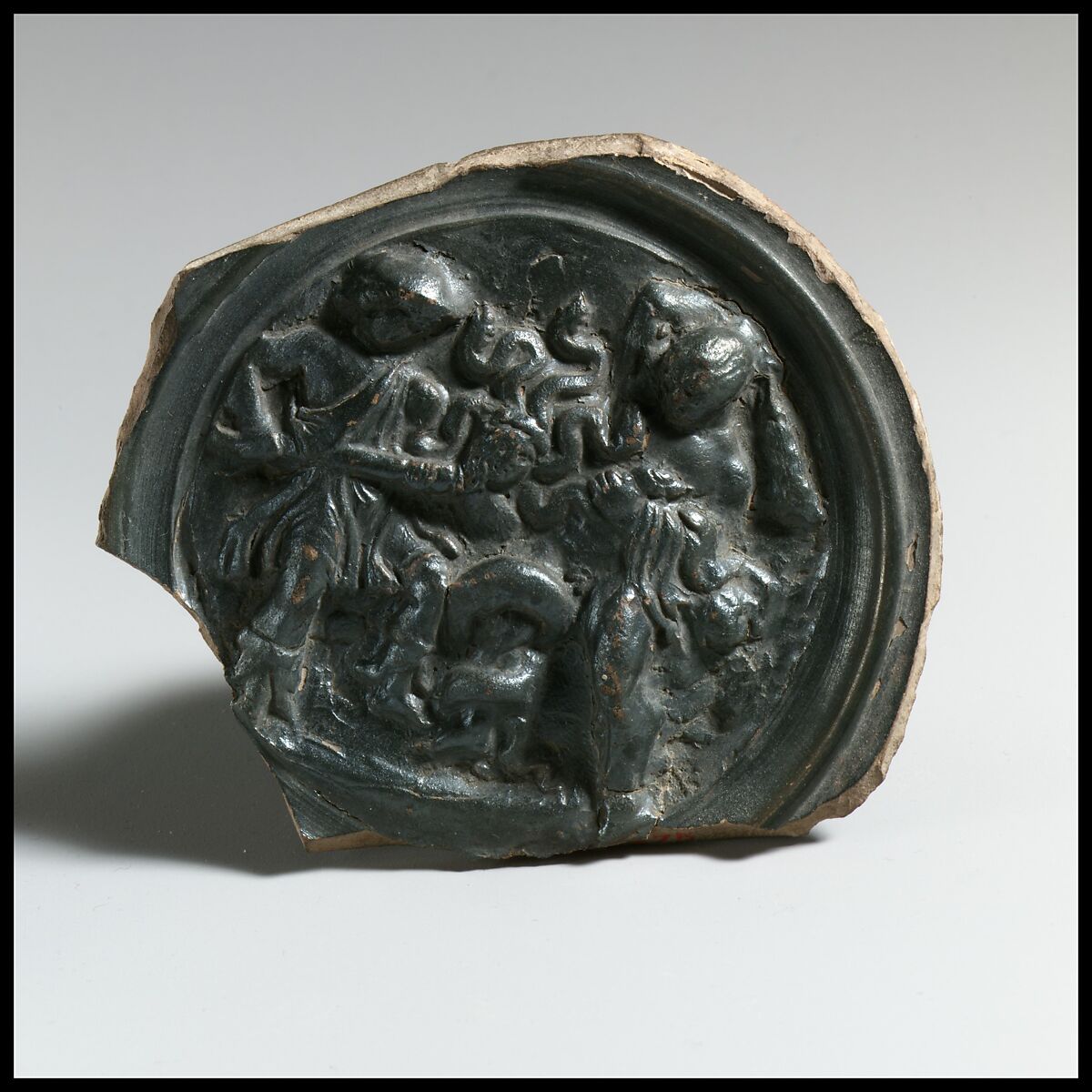 Terracotta tondo from a phiale (libation bowl), Terracotta, Greek, South Italian, Campanian, Calenian 