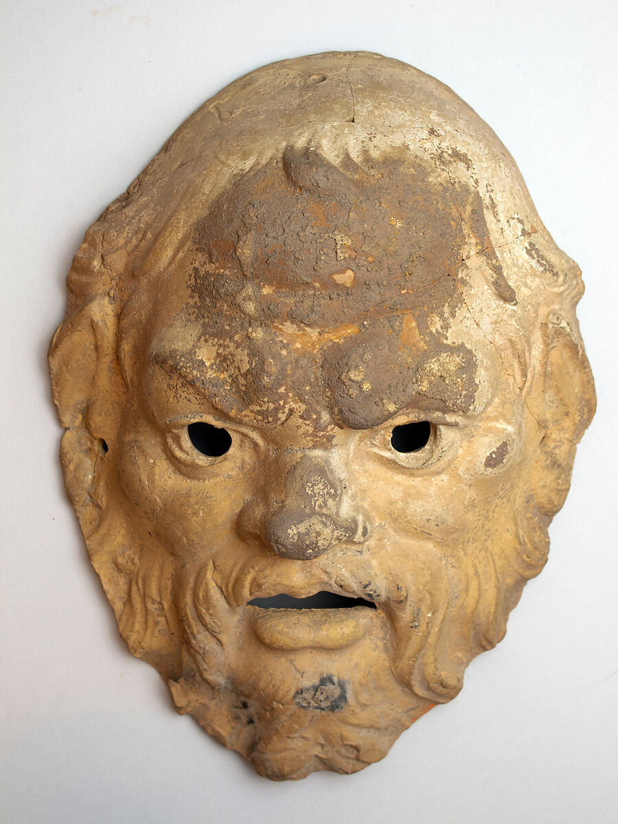 Terracotta mask, Terracotta, Greek or Roman 