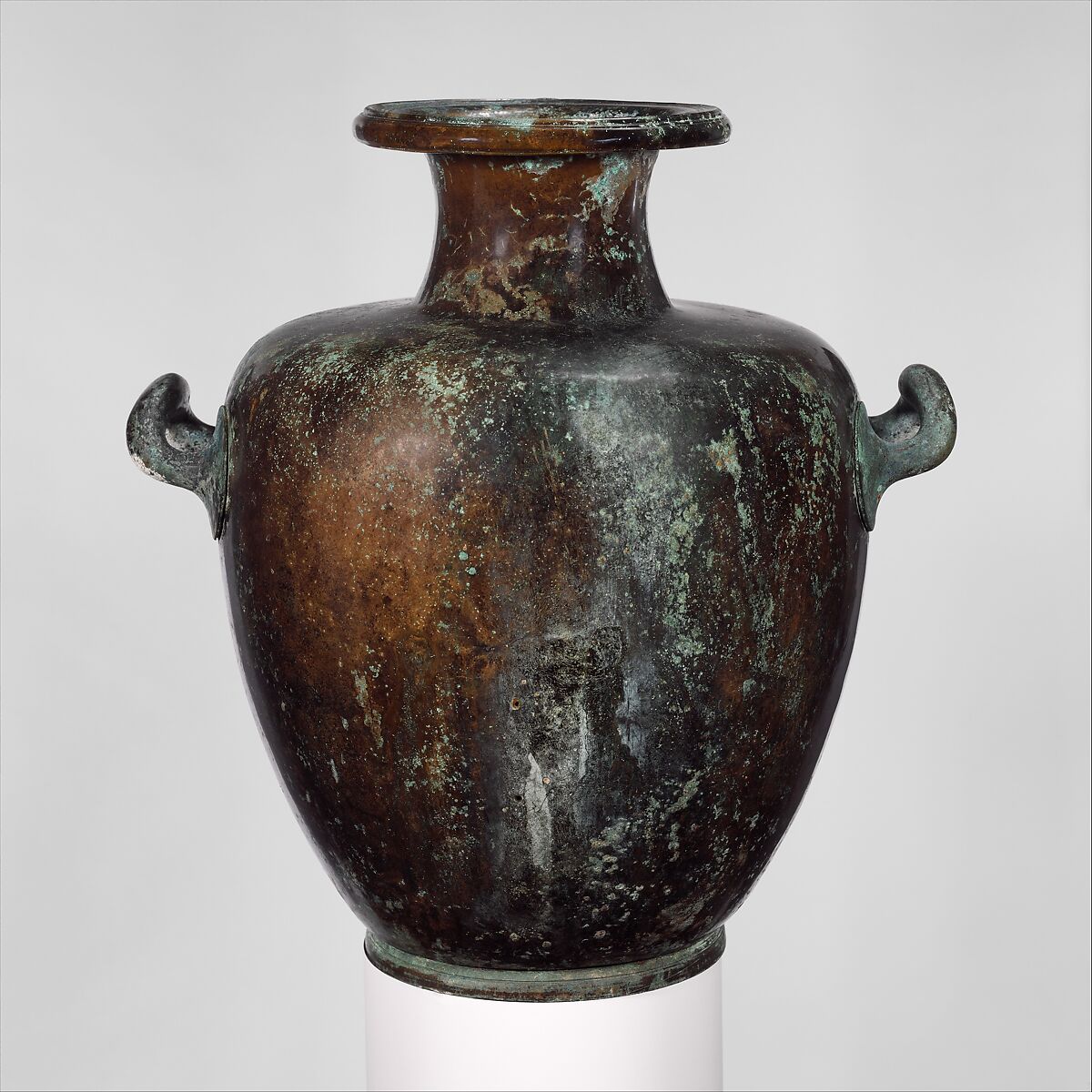 Bronze hydria (water jar), Bronze, Greek