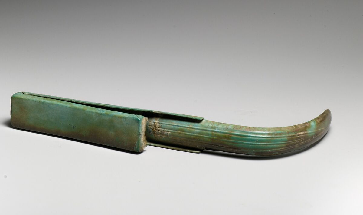 Bronze strigil (scraper), Bronze, Roman 