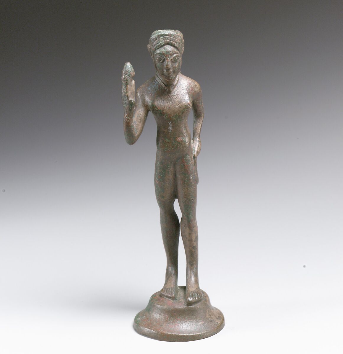 Statuette of a girl with lotus, Bronze 