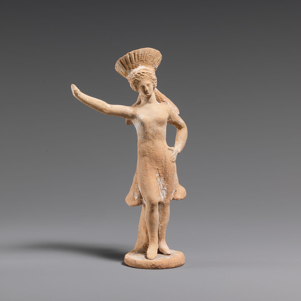 Terracotta statuette of a dancing girl, Terracotta, Greek, Corinthian 