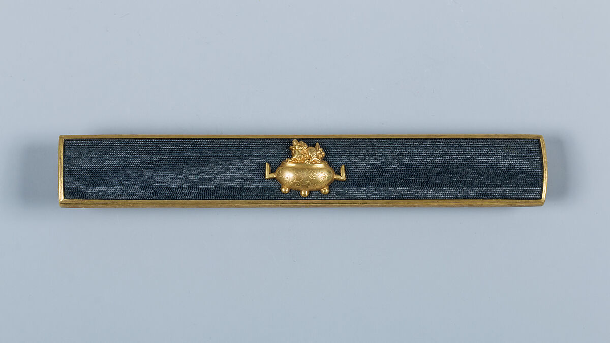 Knife Handle (Kozuka), Gotō Mitsumasa (Jujō) (Japanese,1689–1742, twelfth-generation Gotō master), Copper-gold alloy (shakudō), gold, Japanese 