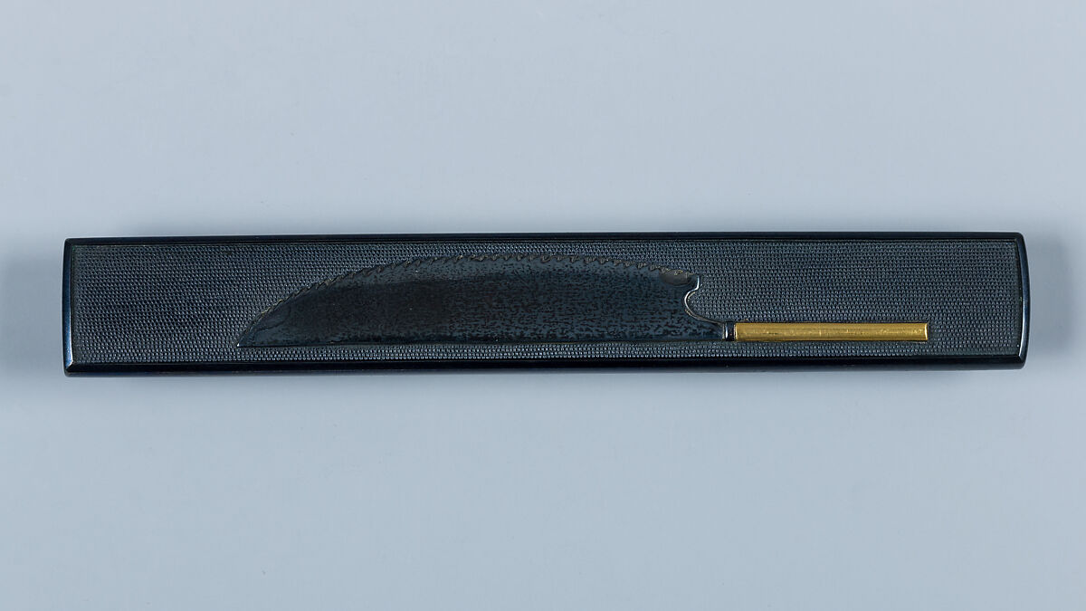 Knife Handle (Kozuka), Inscribed by Gotō Mitsutaka (Enjō) (Japanese, 1722–1784, thirteenth-generation Gotō master), Copper-gold alloy (shakudō), gold, Japanese 