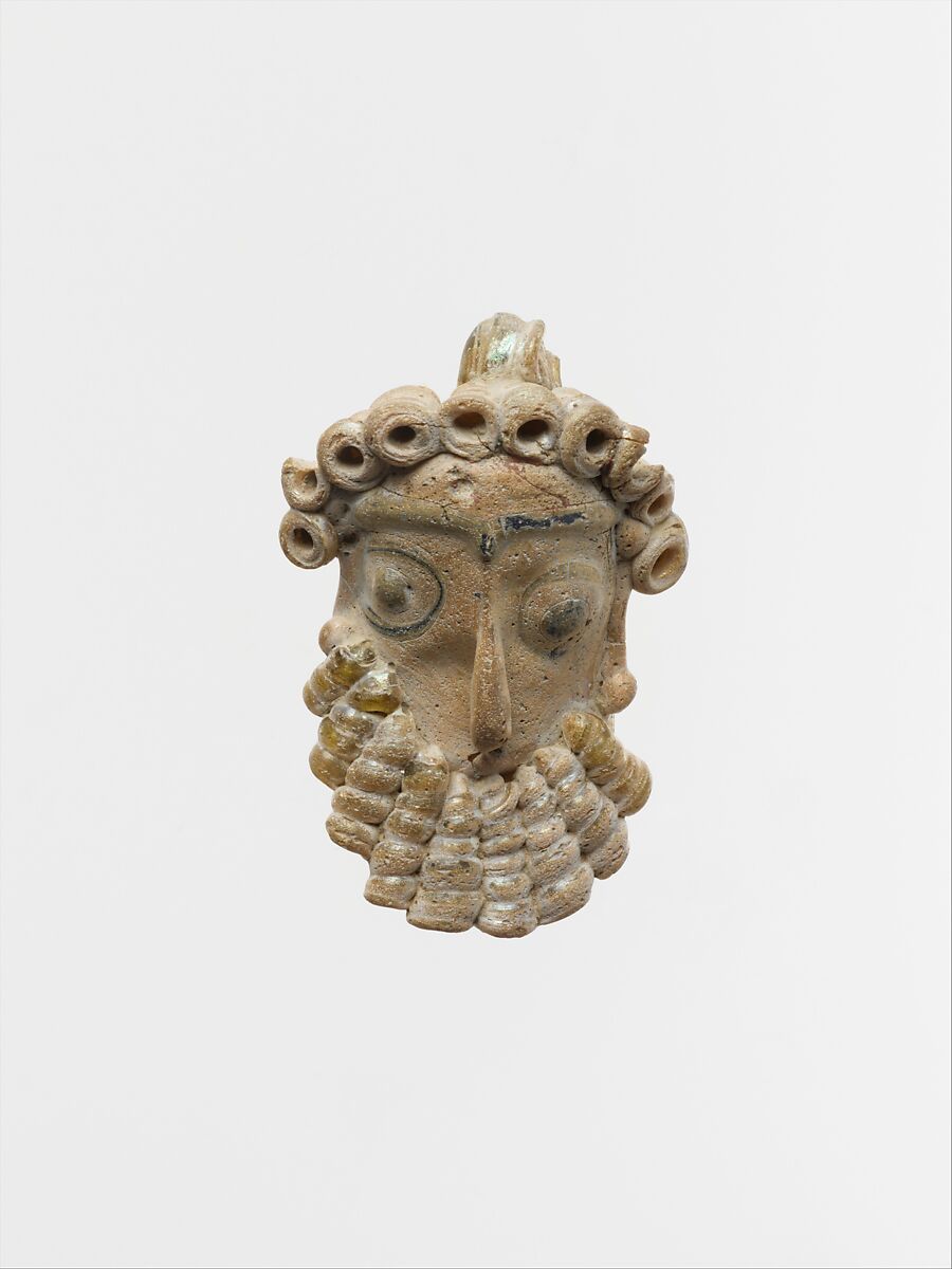 Glass head pendant, Glass, Phoenician or Carthaginian 