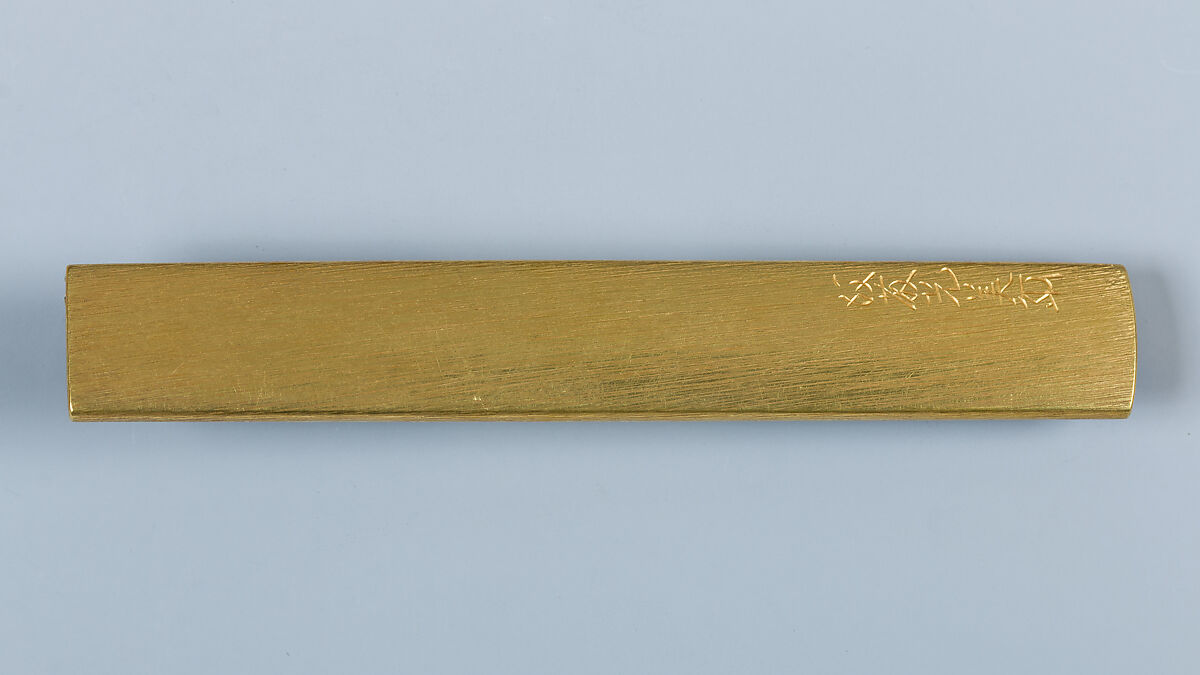 Knife Handle (Kozuka), Gotō Mitsuyoshi (Shinjō) (Japanese, 1780–1843, fifteenth-generation Gotō master), Copper-gold alloy (shakudō), gold, Japanese