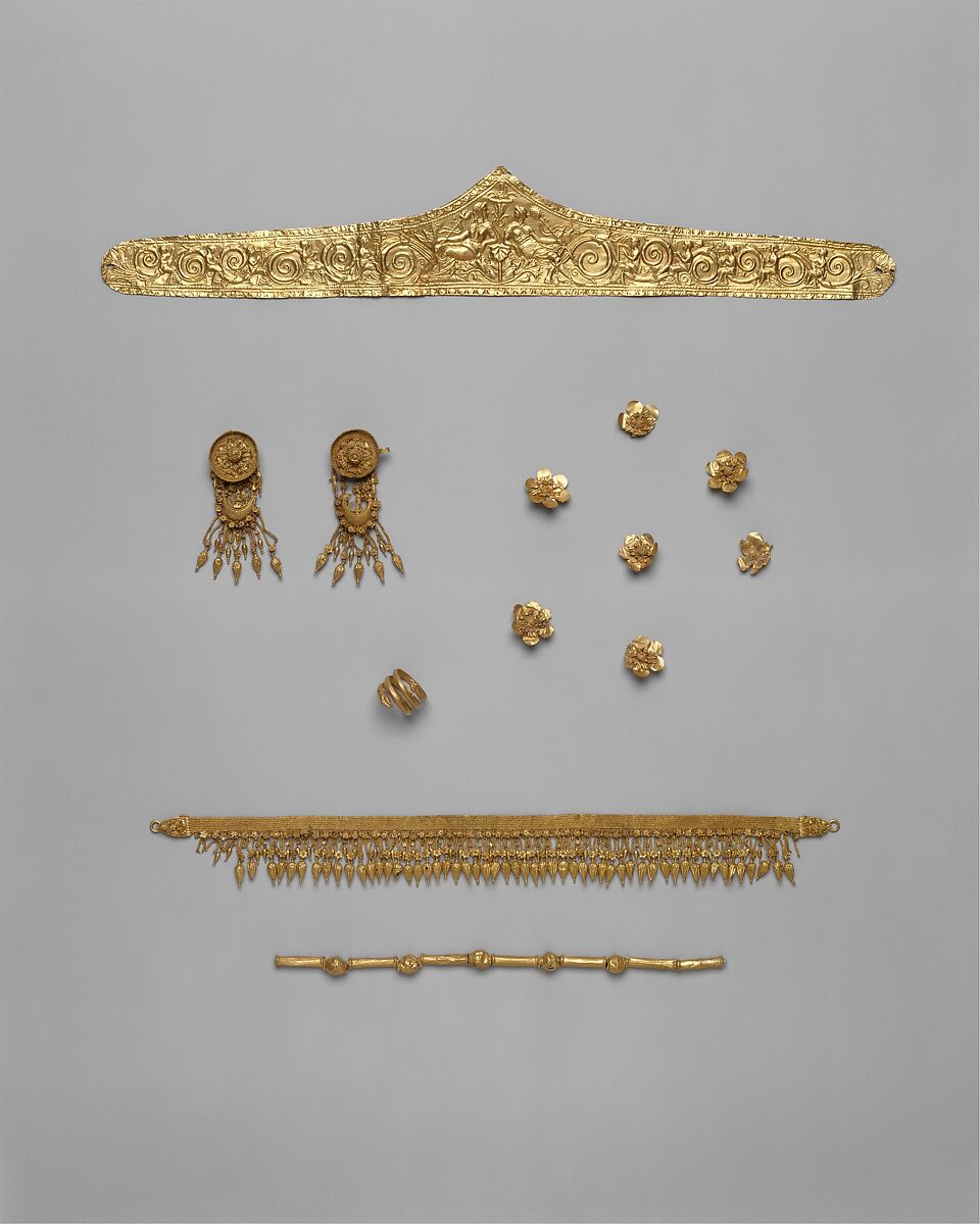 Pediment-shaped gold diadem, Gold, Greek