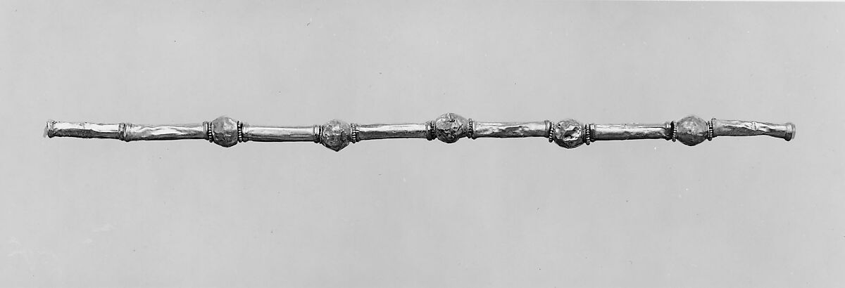 Gold necklace of beads and tubes, Gold, Greek