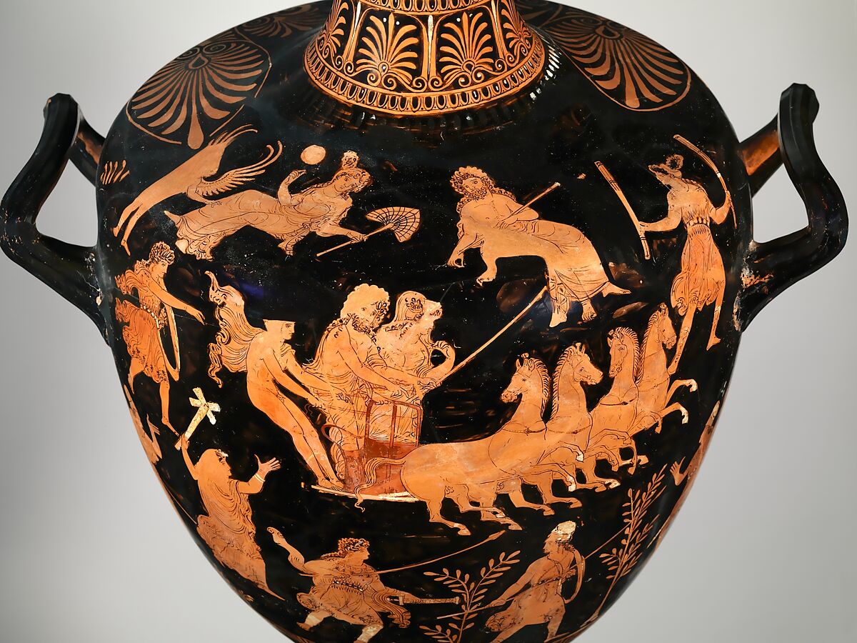 Terracotta hydria (water jar), Attributed to the Group of B.M. F 308, Terracotta, Greek, South Italian, Apulian