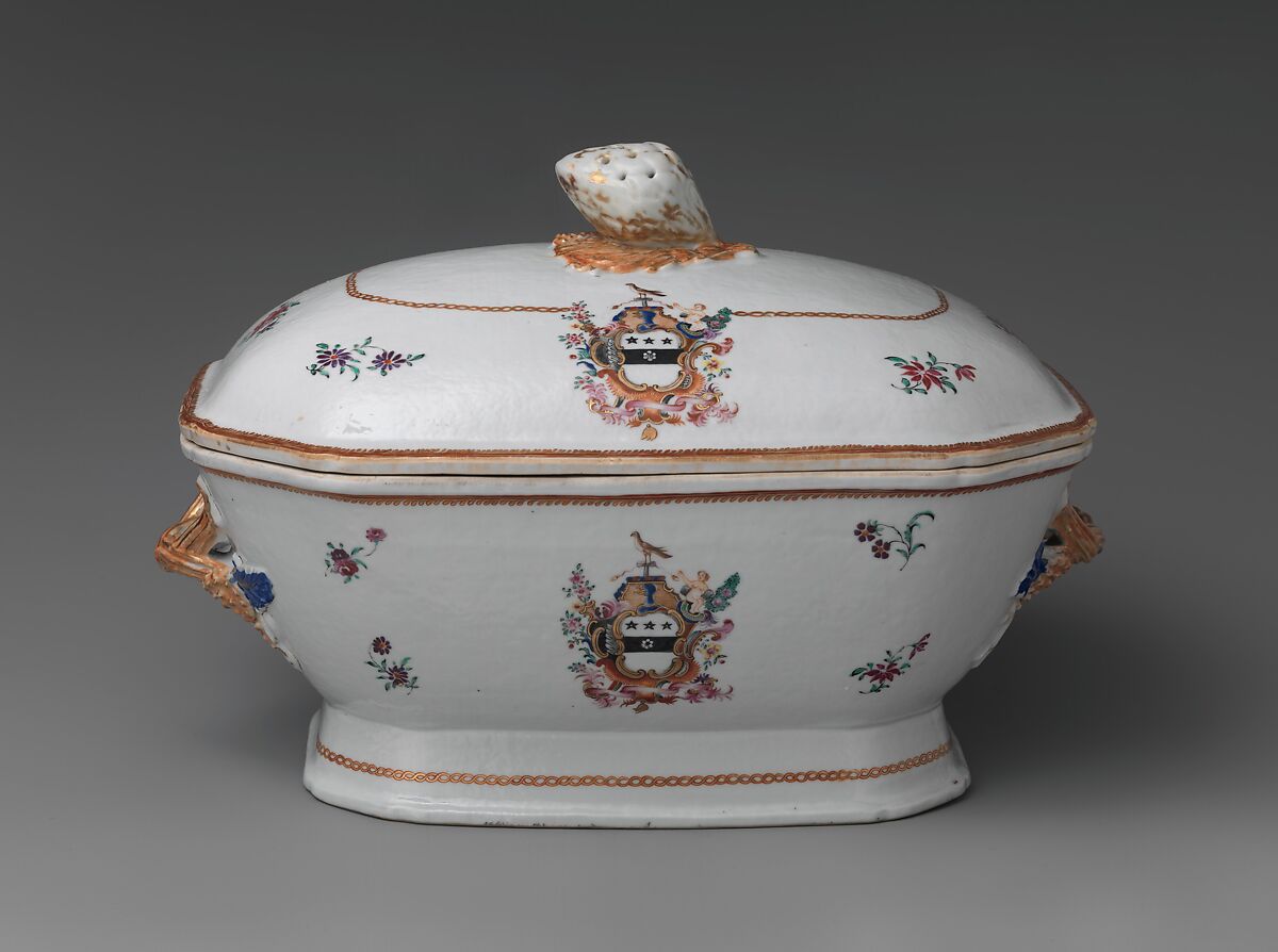 Soup Tureen, Porcelain, Chinese, for American market 