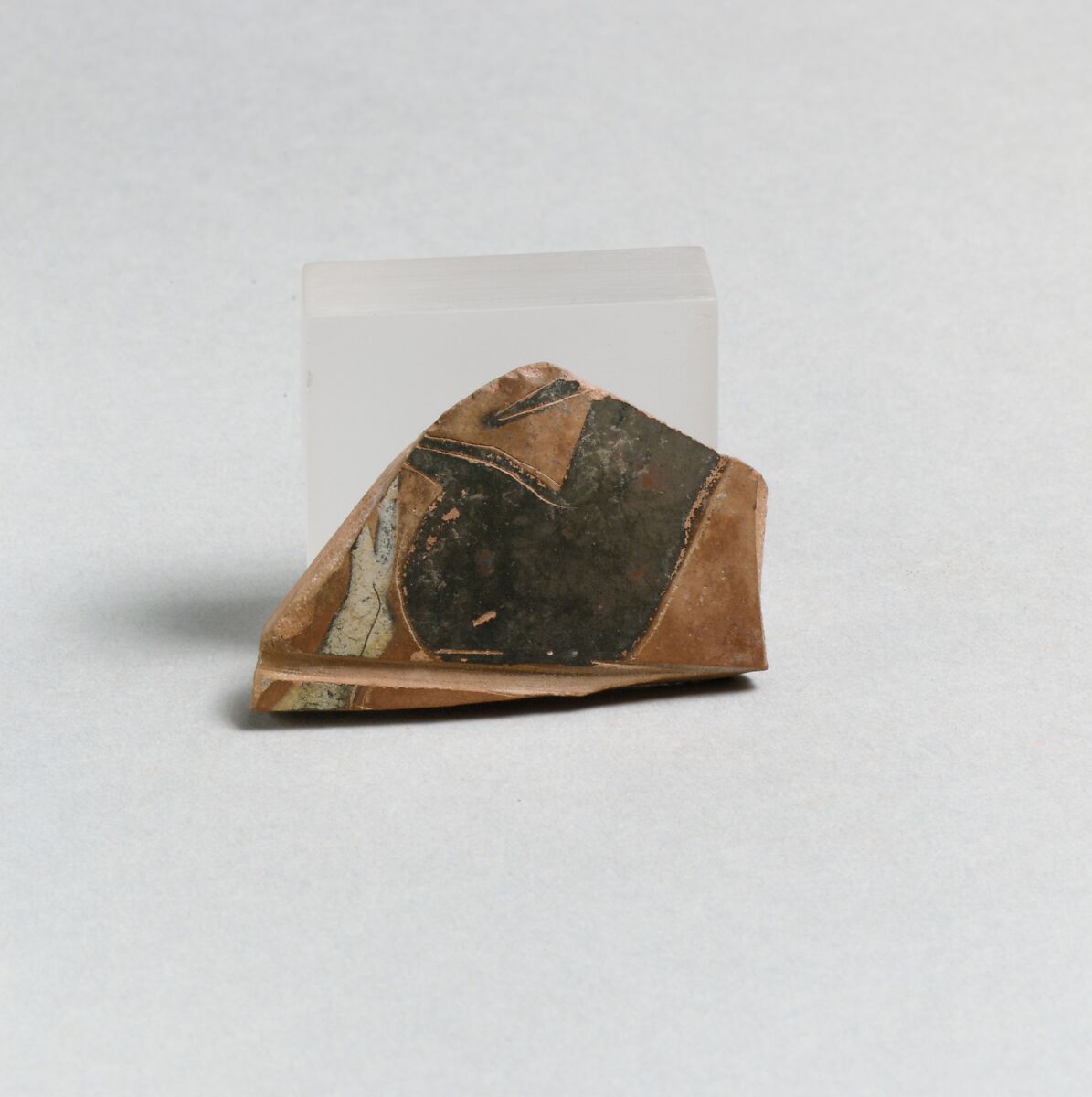 Fragment of a terracotta neck-amphora (jar), Attributed to the Prometheus Painter, Terracotta, Greek, Attic