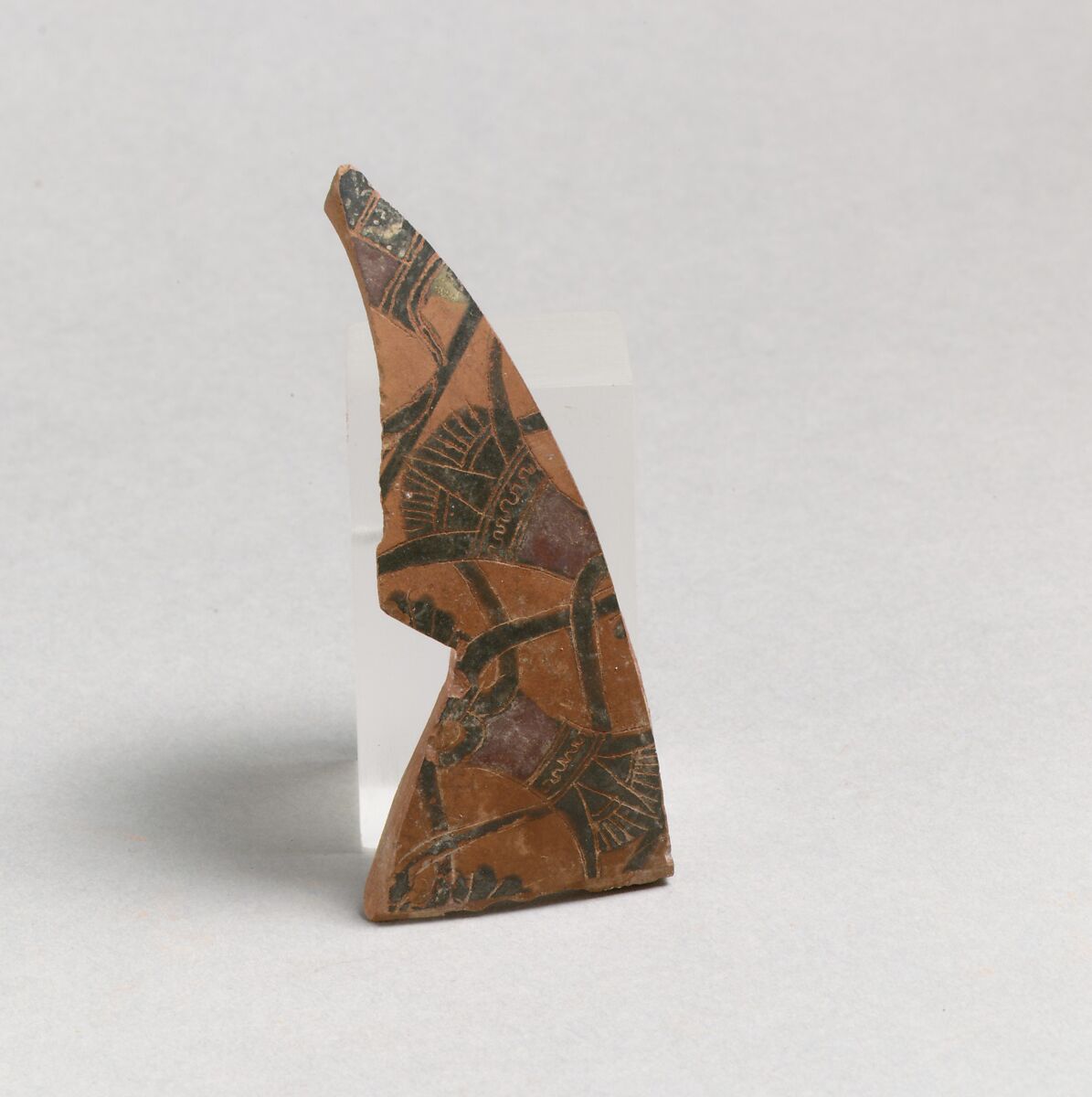 Fragment of a terracotta neck-amphora (jar), Attributed to the Prometheus Painter, Terracotta, Greek, Attic