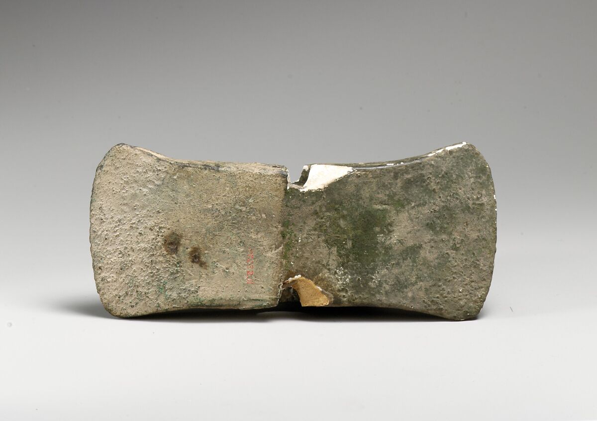 Fragmentary bronze double axe, Bronze, Minoan