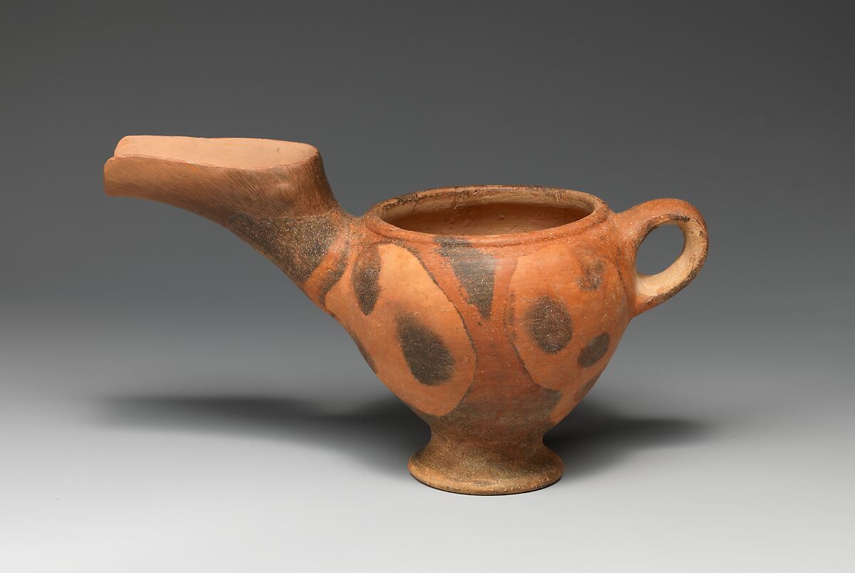 Terracotta beak-spouted jar, Vasiliki ware, Terracotta, Minoan 