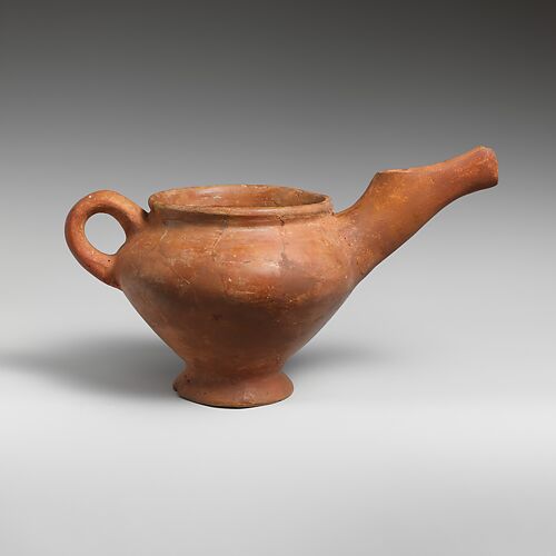 Terracotta side-spouted jug