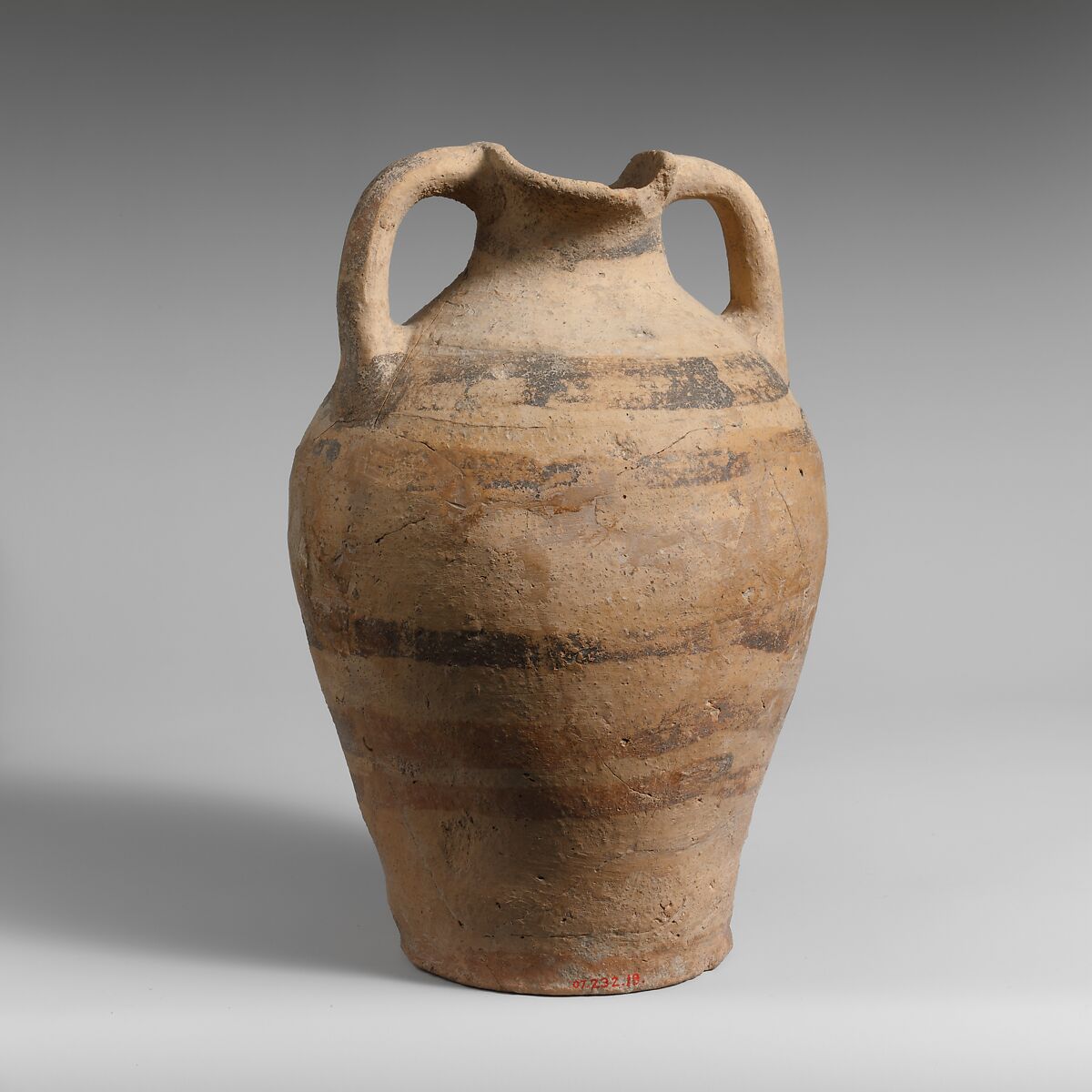 Terracotta oval-mouthed amphora, Terracotta, Minoan 