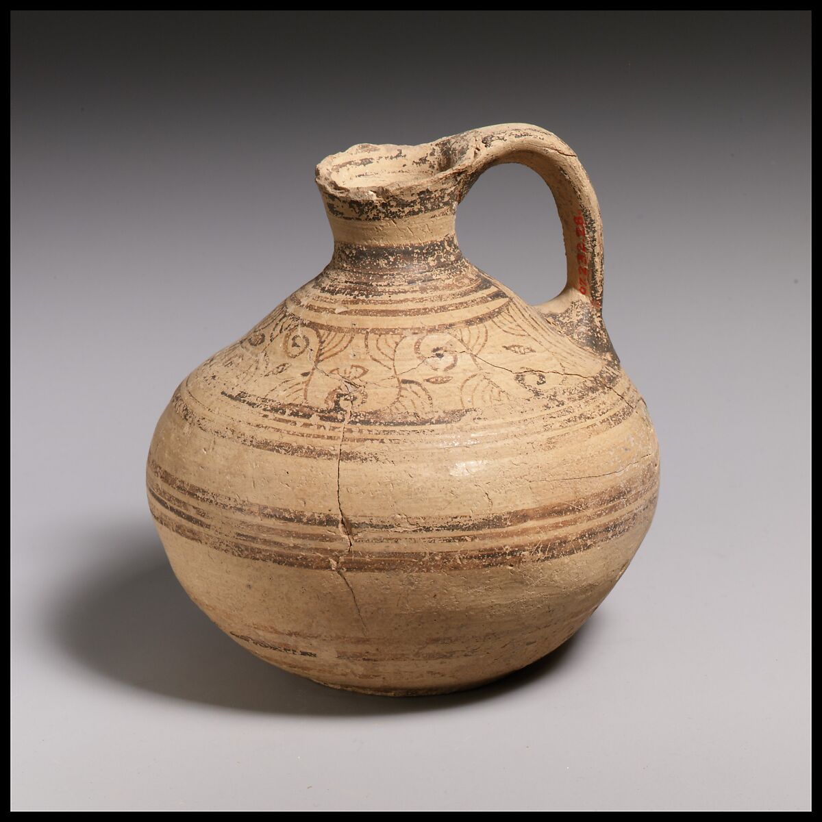 Terracotta globular jug, Terracotta, Minoan