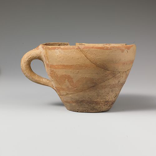 Terracotta one-handled cup