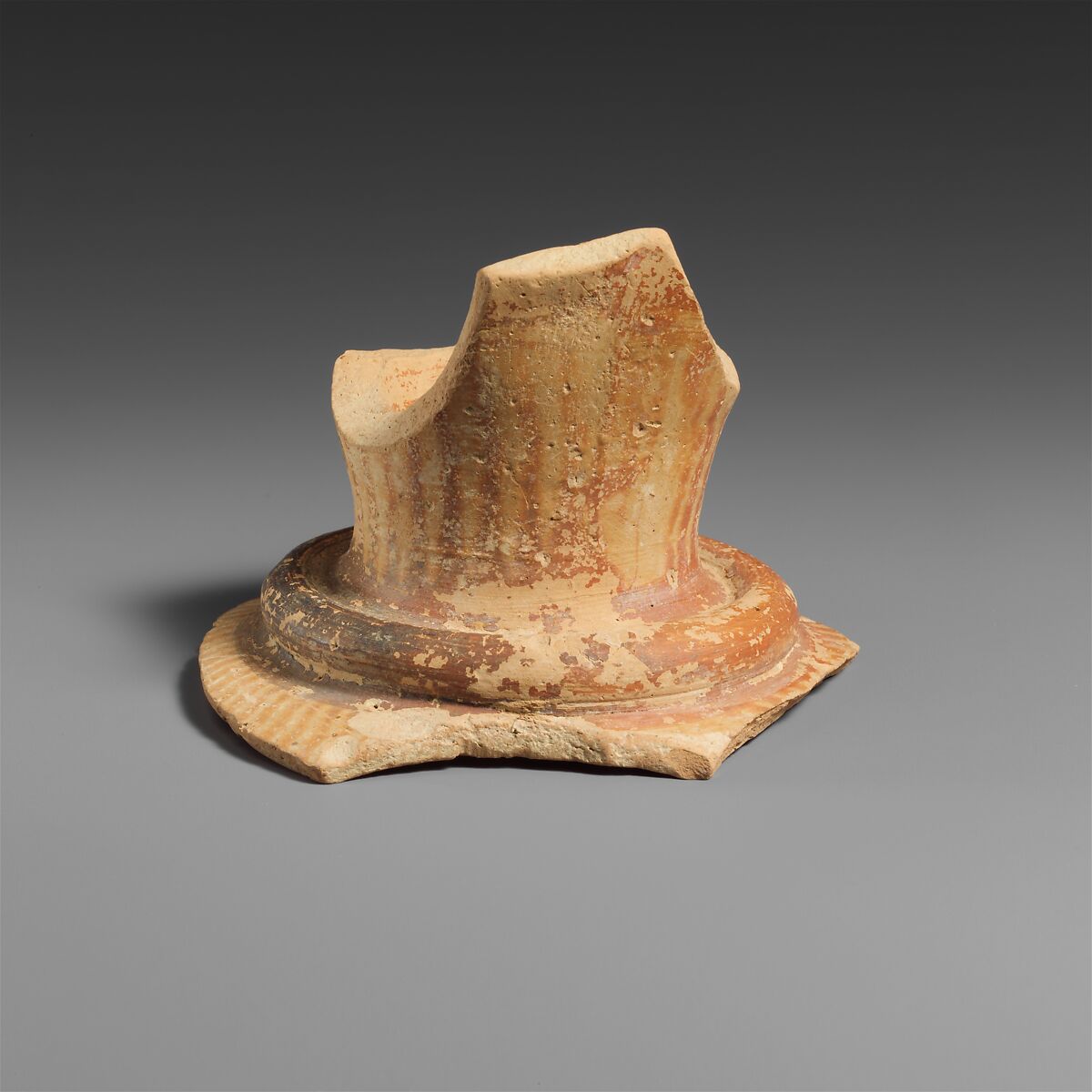 Terracotta sherd from the mouth of a vase with neck ridge, Terracotta, Minoan 