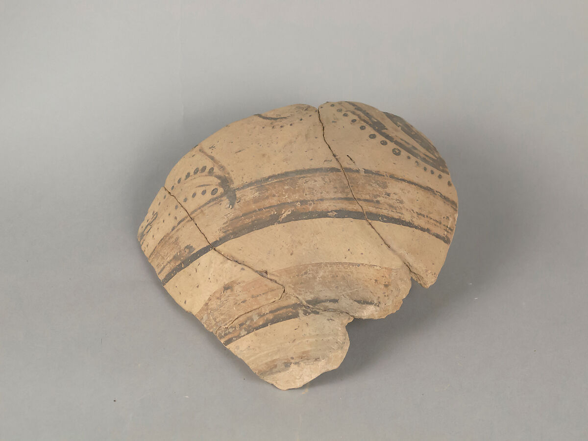 Vase fragment, Terracotta, Minoan 