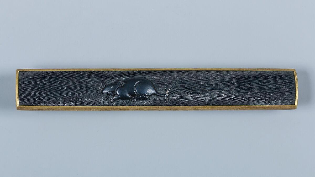 Knife Handle (Kozuka), Inscribed by Gotō Mitsutaka (Enjō) (Japanese, 1722–1784, thirteenth-generation Gotō master), Copper-gold alloy (shakudō), silver, Japanese 