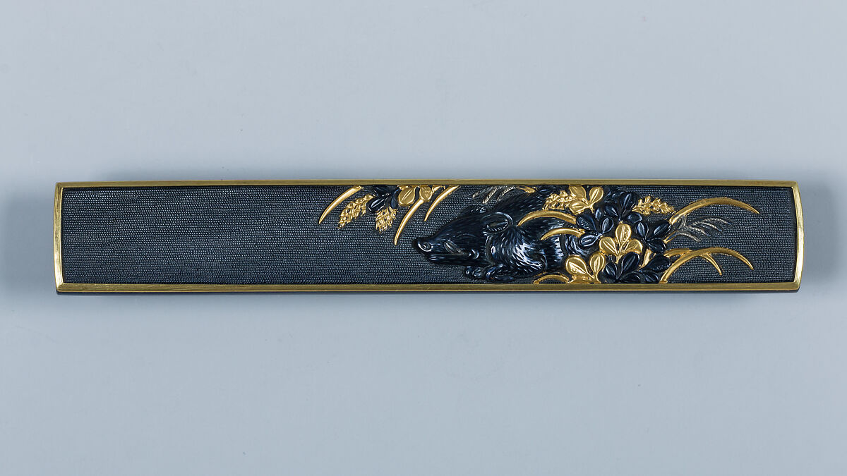 Knife Handle (Kozuka), Gotō Mitsumori (Keijō) (Japanese, 1741–1804, fourteenth-generation Gotō master), Copper-gold alloy (shakudō), gold, silver, Japanese 