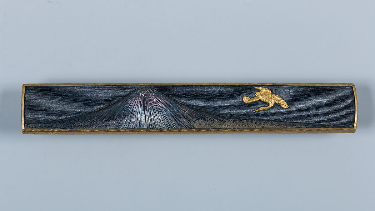 Knife Handle (Kozuka), Gotō Mitsuyoshi (Shinjō) (Japanese, 1780–1843, fifteenth-generation Gotō master), Copper-gold alloy (shakudō), gold, silver, Japanese 