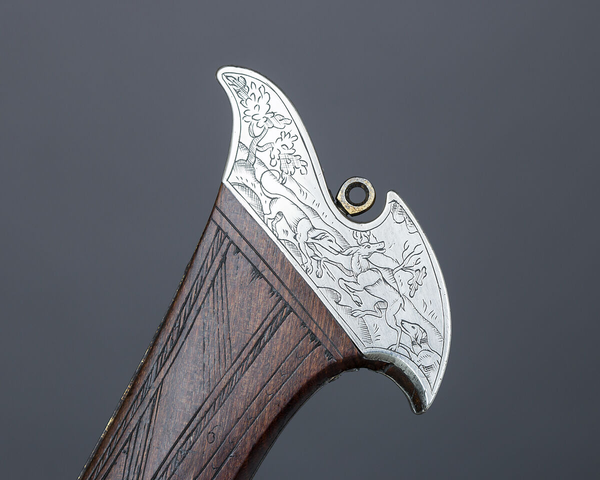 Snaphaunce Pistol Made for Wilhelm, Duke of Kurland, Steel, gold, silver, wood (brazilwood), Scottish