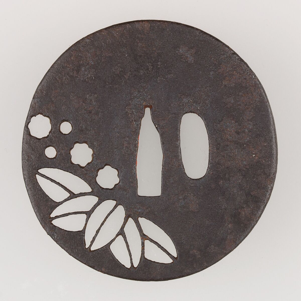 Sword Guard (Tsuba), Iron, copper, Japanese