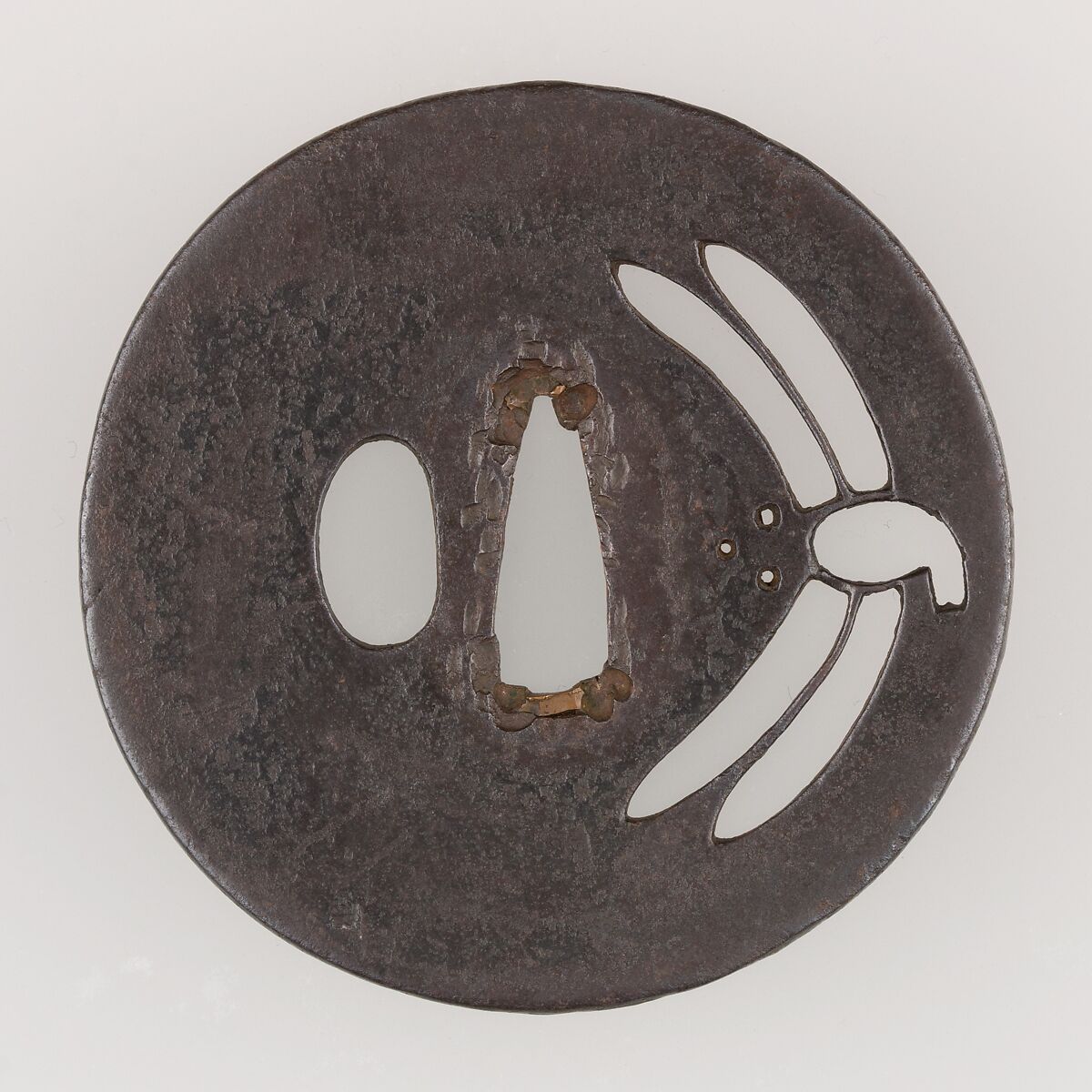 Sword Guard (Tsuba), Iron, copper, Japanese 