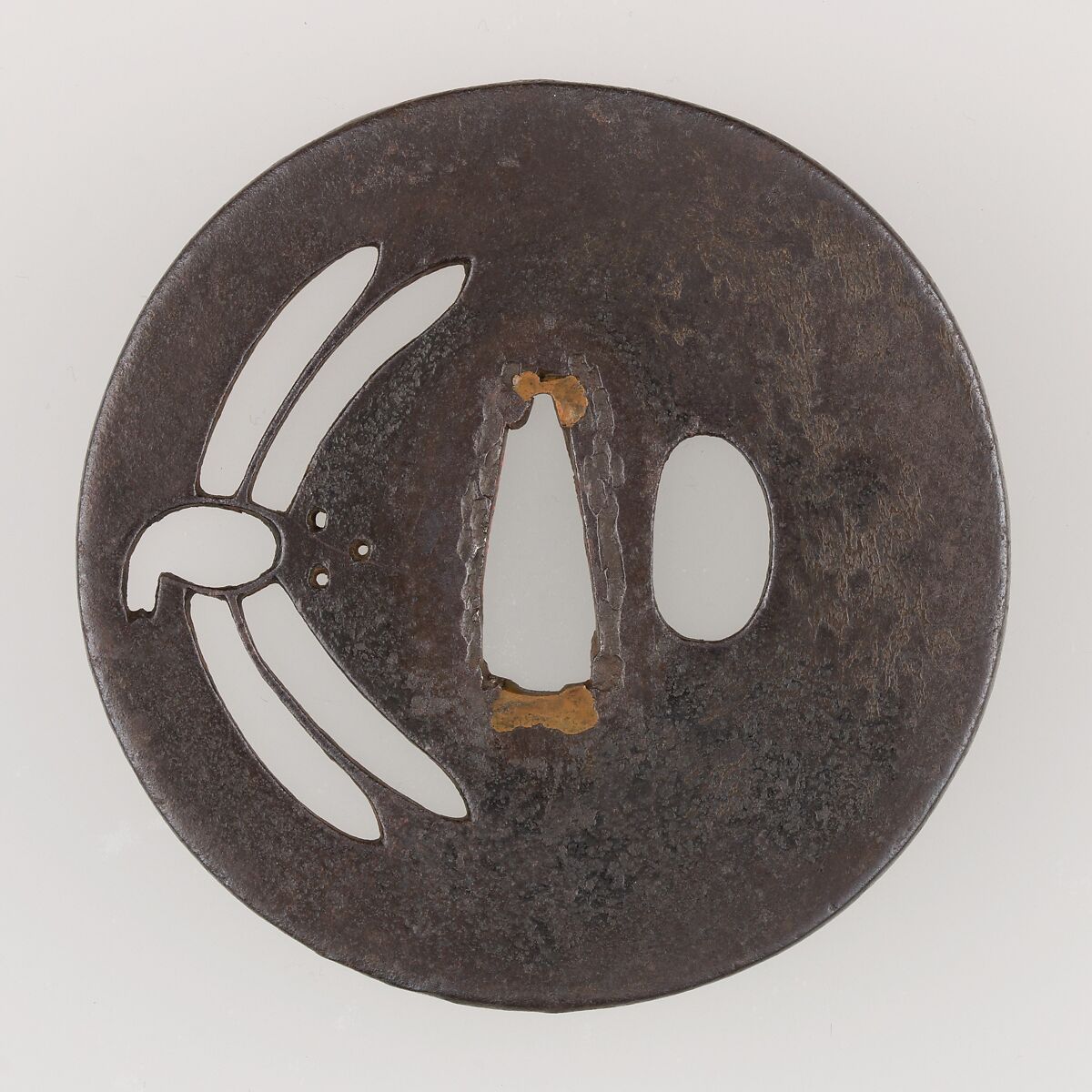 Sword Guard (Tsuba), Iron, copper, Japanese