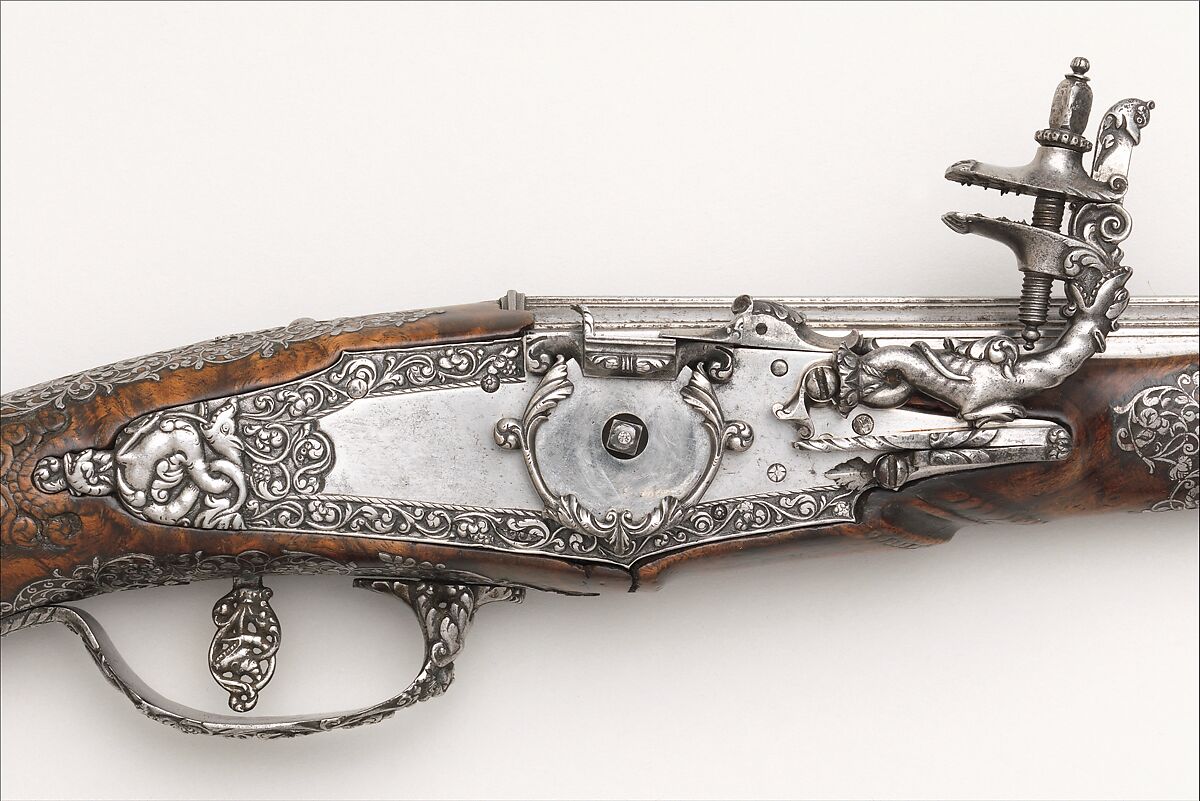 Pair of Wheellock Pistols, Pistols made and decorated by Giovan Antonio Gavacciolo (Italian, Brescia, active mid-17th century), Steel, wood (walnut), Italian, Brescia