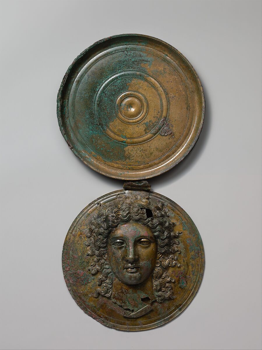 Bronze box mirror, Bronze, Greek