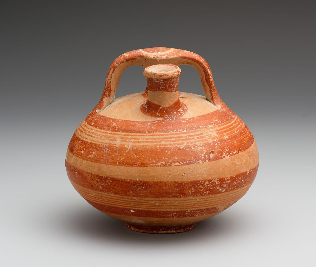 Terracotta stirrup jar, Terracotta, Helladic, Mycenaean