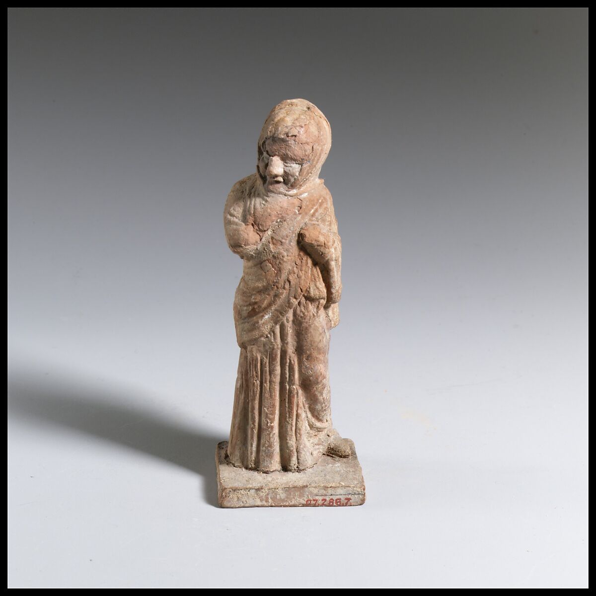 Statuette of an old woman, Terracotta, Greek, Attic or Boeotian 