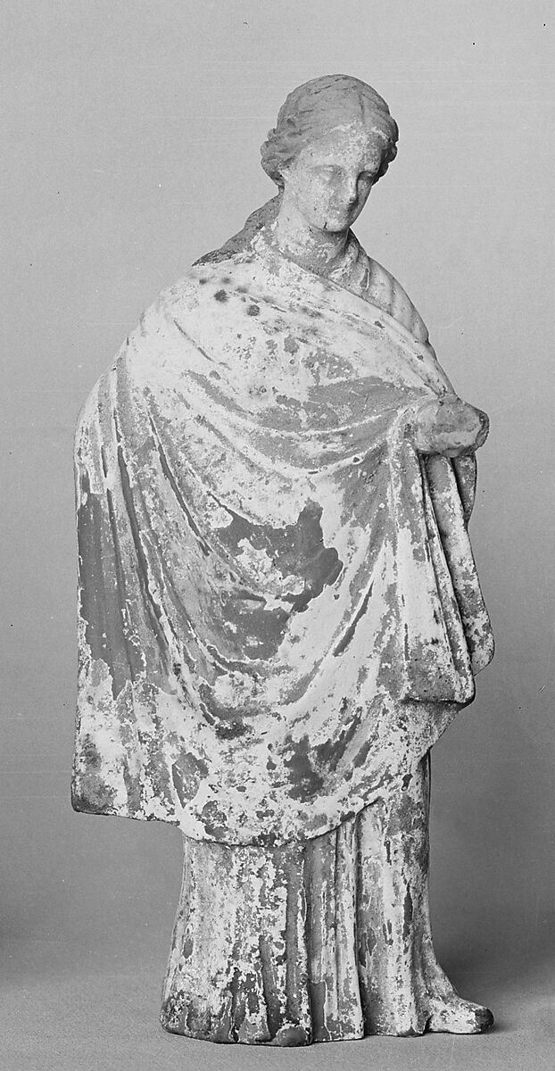 Terracotta statuette of a woman, Terracotta, Greek, Corinthian 