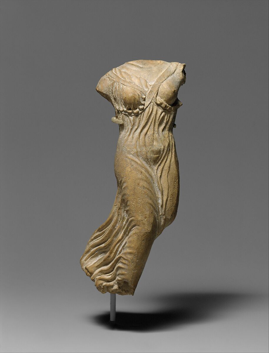 Terracotta statuette of Nike, the personification of victory, Terracotta, Greek 