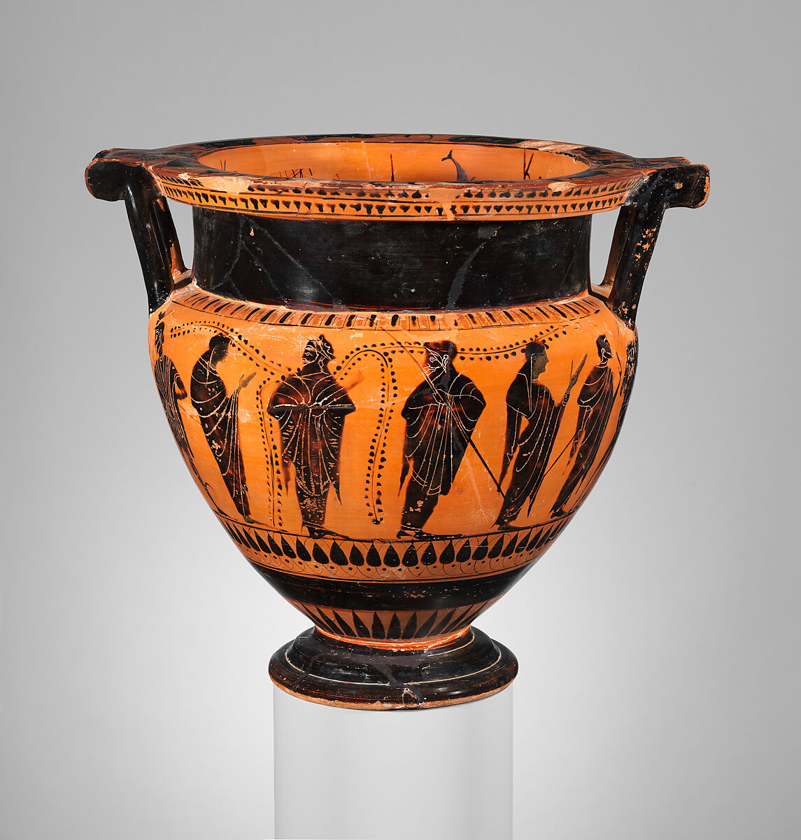 Terracotta column-krater (bowl for mixing wine and water), Attributed to the Lykomedes Painter, Terracotta, Greek, Attic