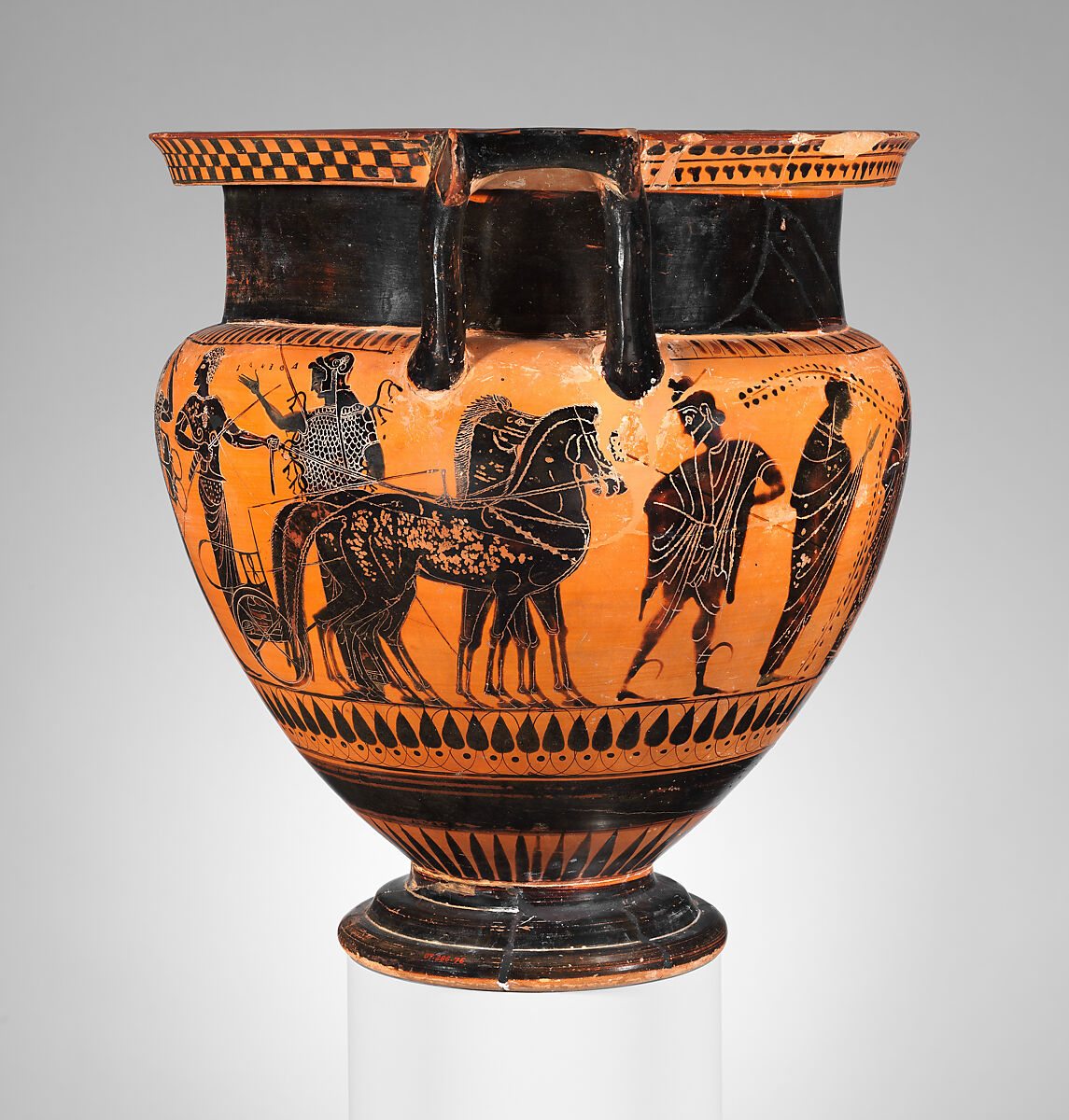 Terracotta column-krater (bowl for mixing wine and water), Attributed to the Lykomedes Painter, Terracotta, Greek, Attic