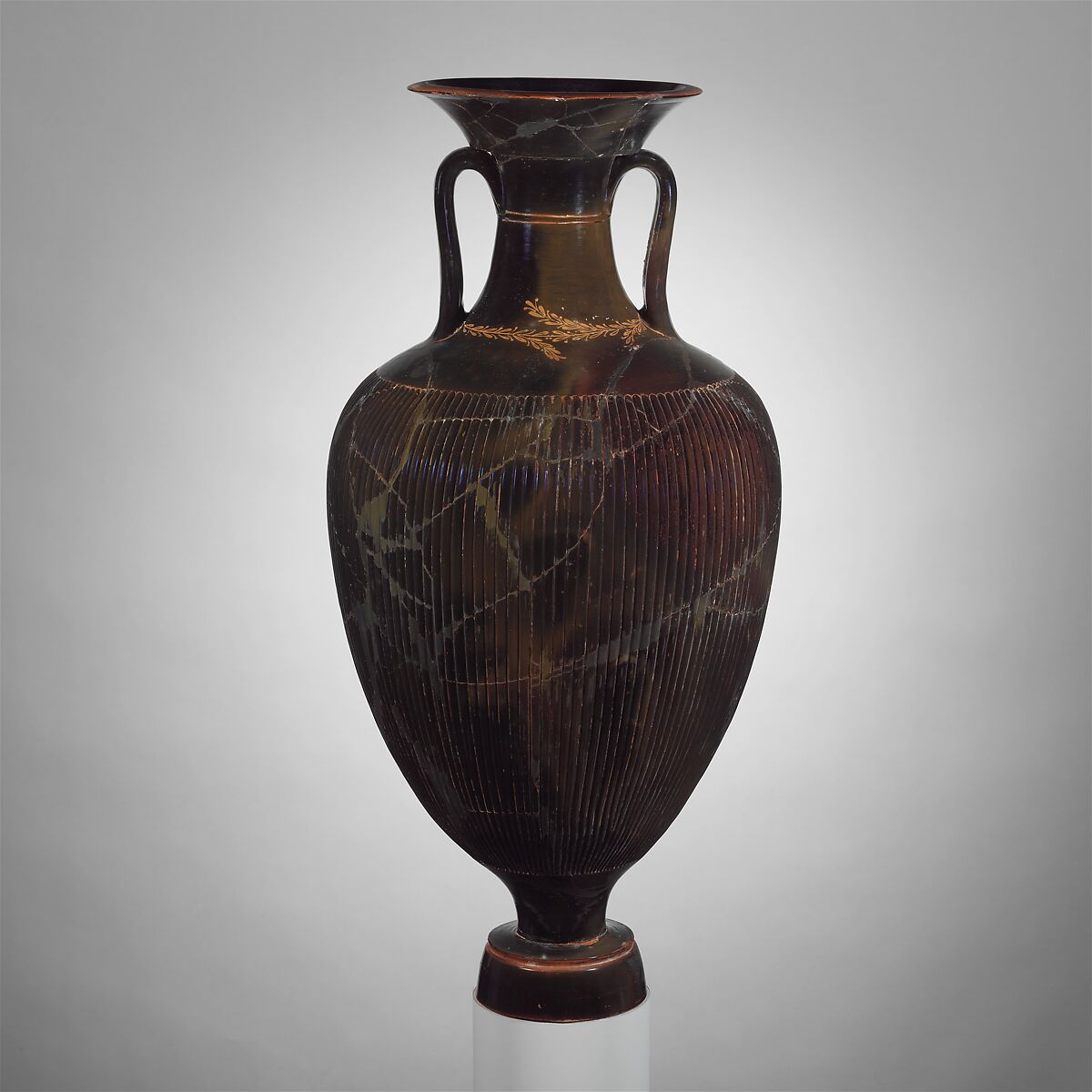Terracotta amphora (jar), Terracotta, Greek, South Italian, Apulian 