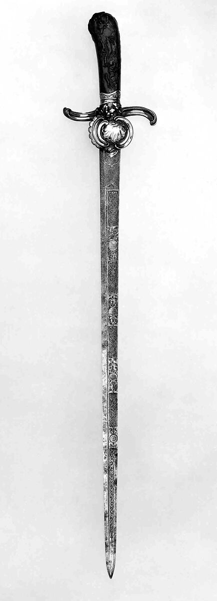 Hunting Sword, Johann Georg Klett (German, 1720–1793), Steel, silver, gold, bloodstone, German, Dresden 