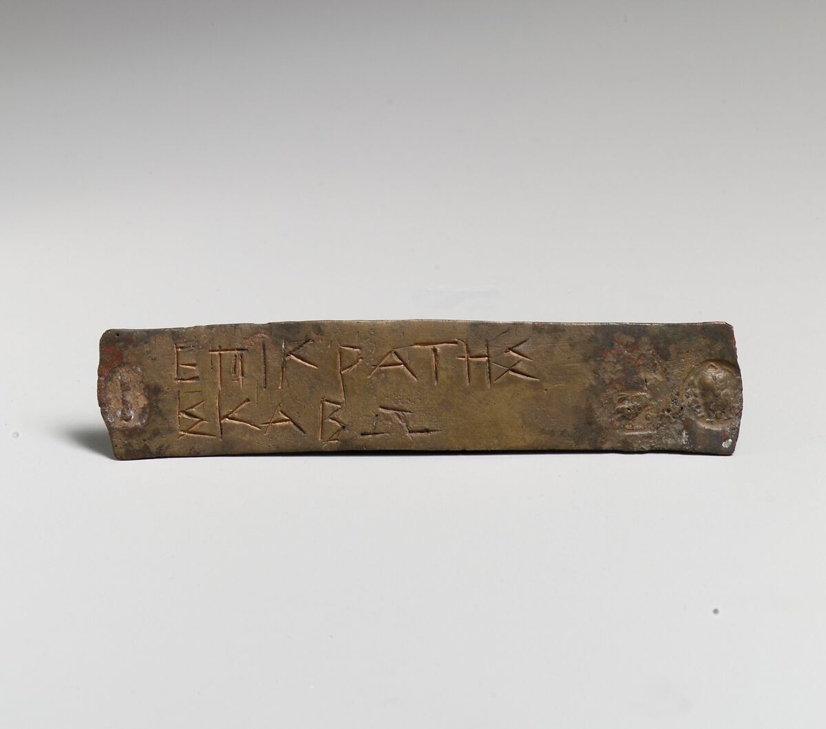 Bronze juror's identification ticket, Bronze, Greek, Attic 