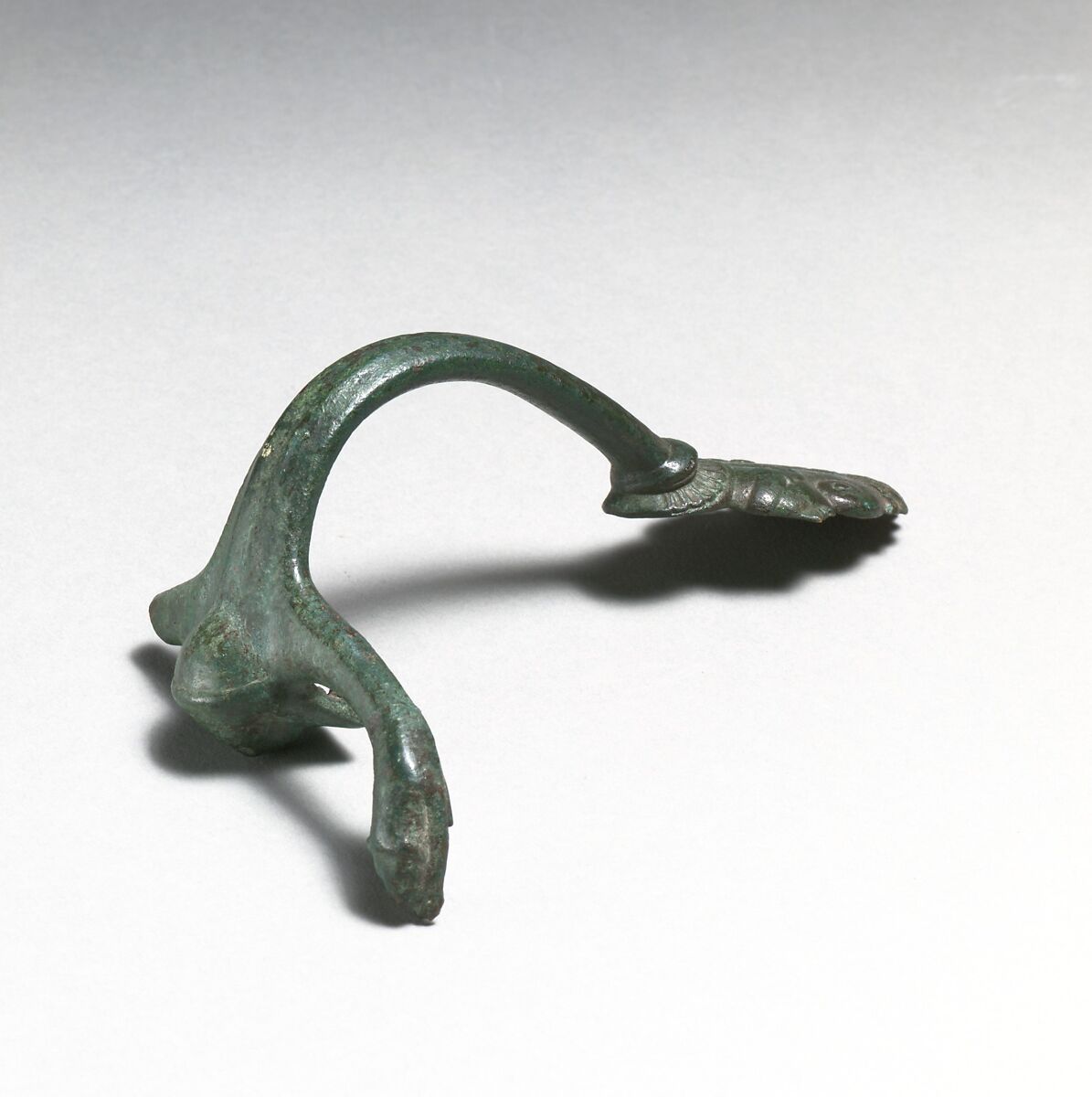 Bronze handle of a vessel, Bronze, Greek or Etruscan 